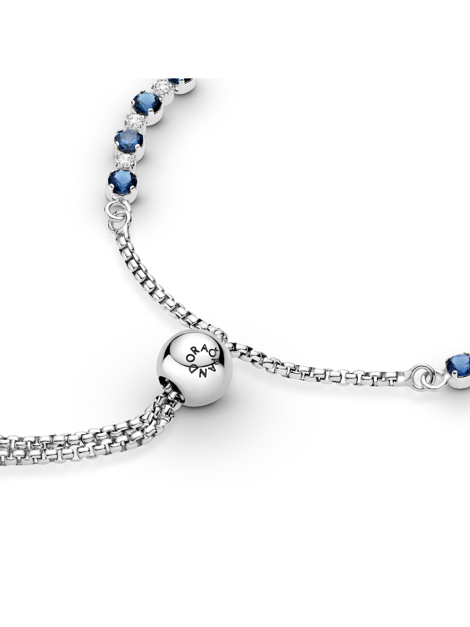 Blue and Clear Sparkle Slider Bracelet