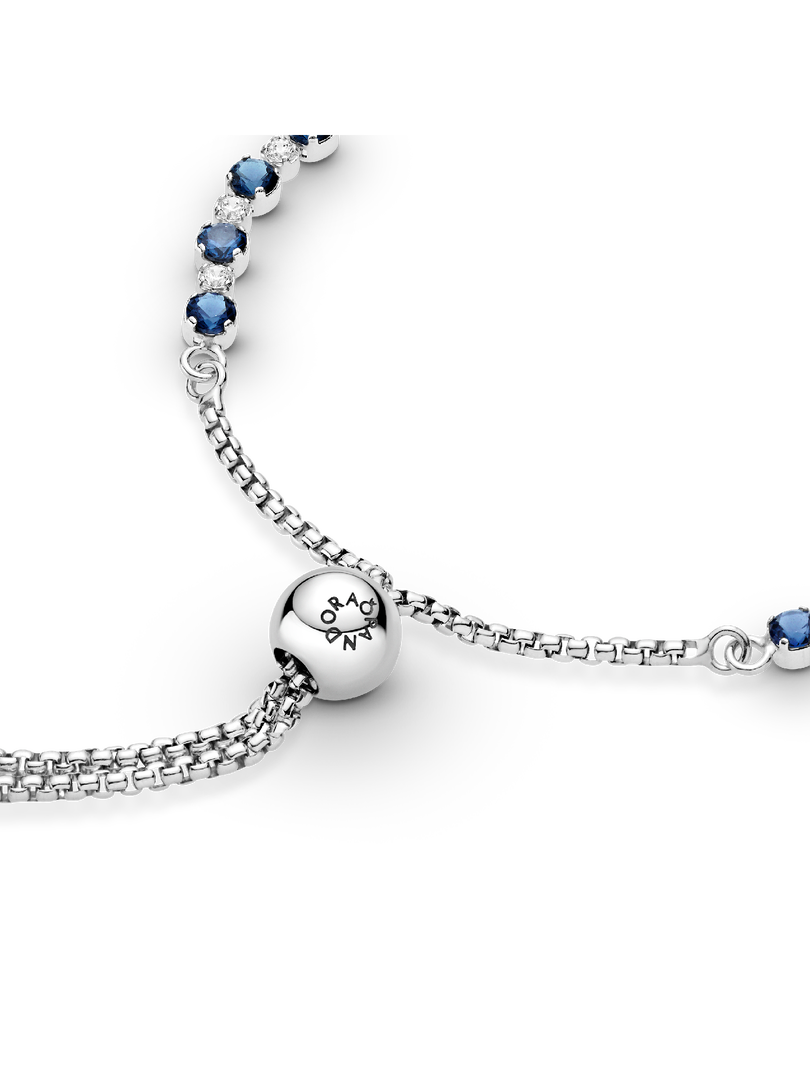 Blue and Clear Sparkle Slider Bracelet