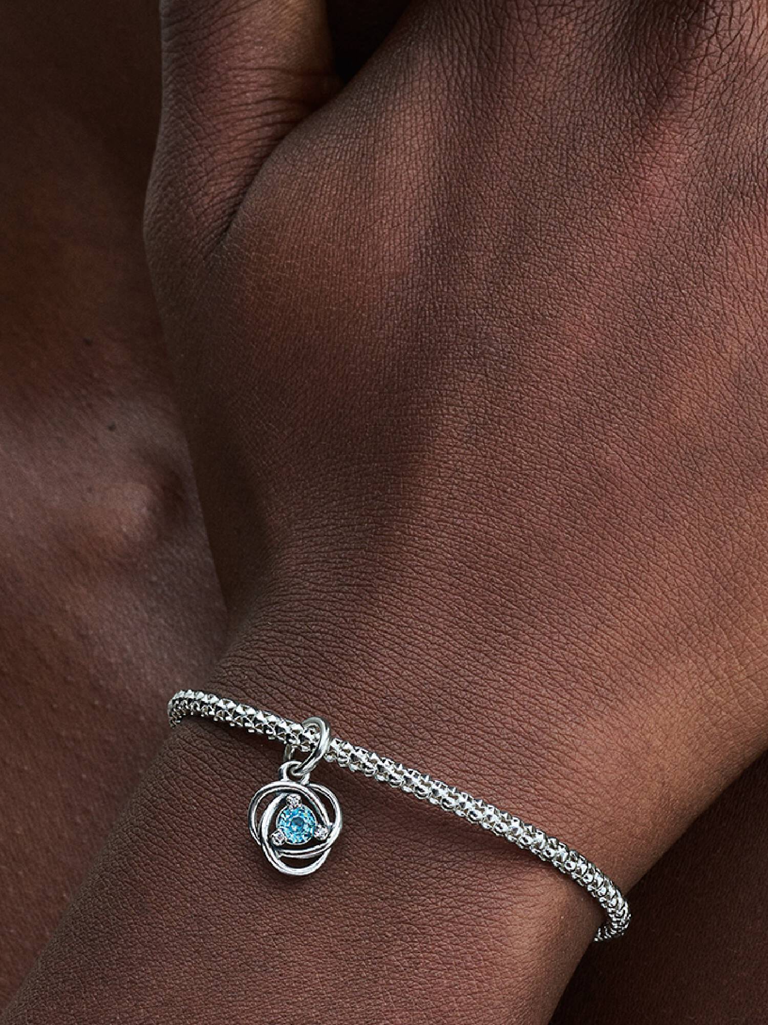 VENTE FINALE - Charm-pendentif Cercle éternel bleu océan pacifique de mars
