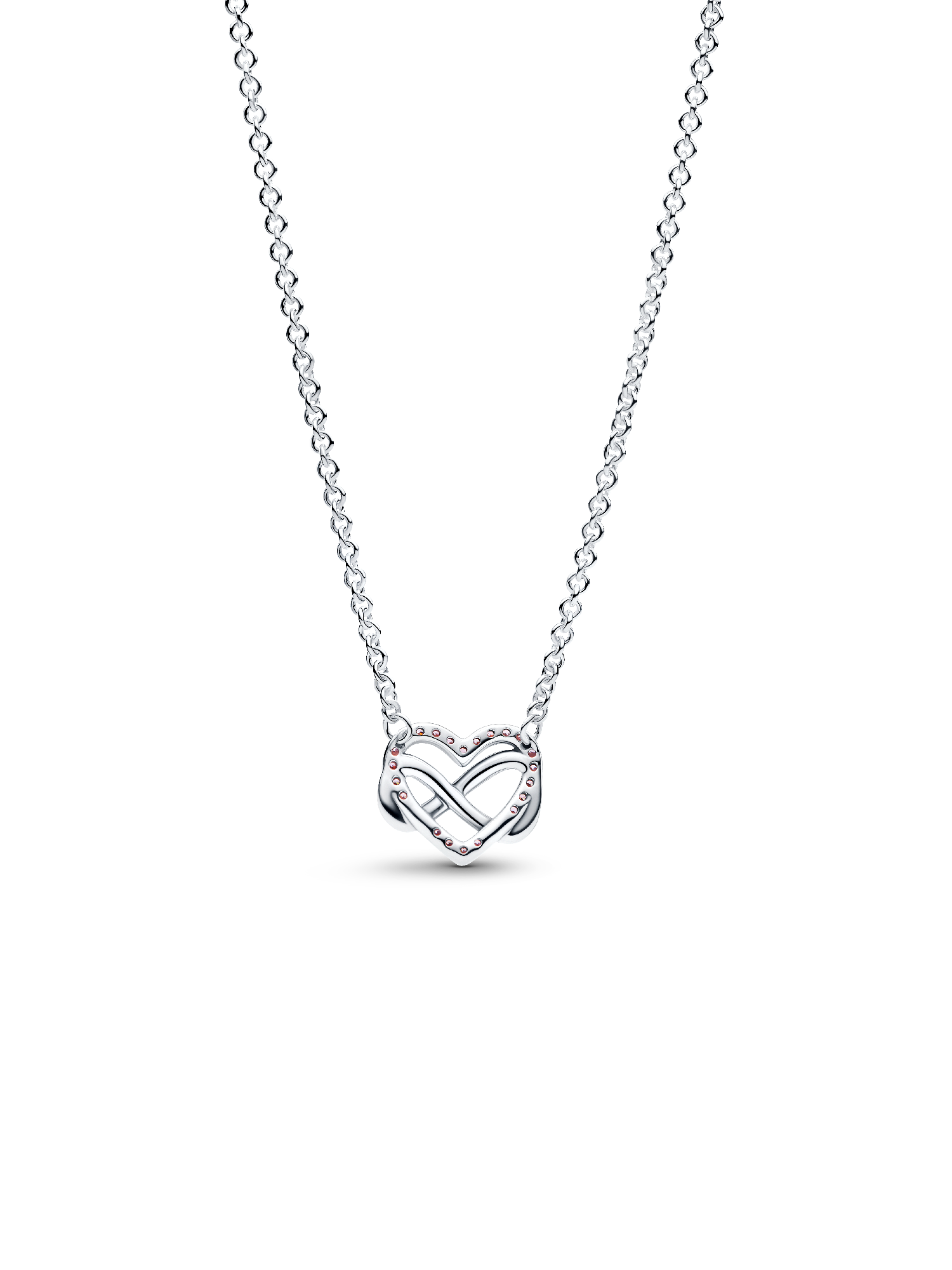 Sparkling Pink Infinity Heart Collier Necklace