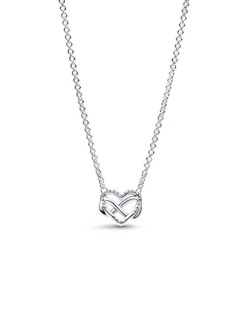 Sparkling Pink Infinity Heart Collier Necklace
