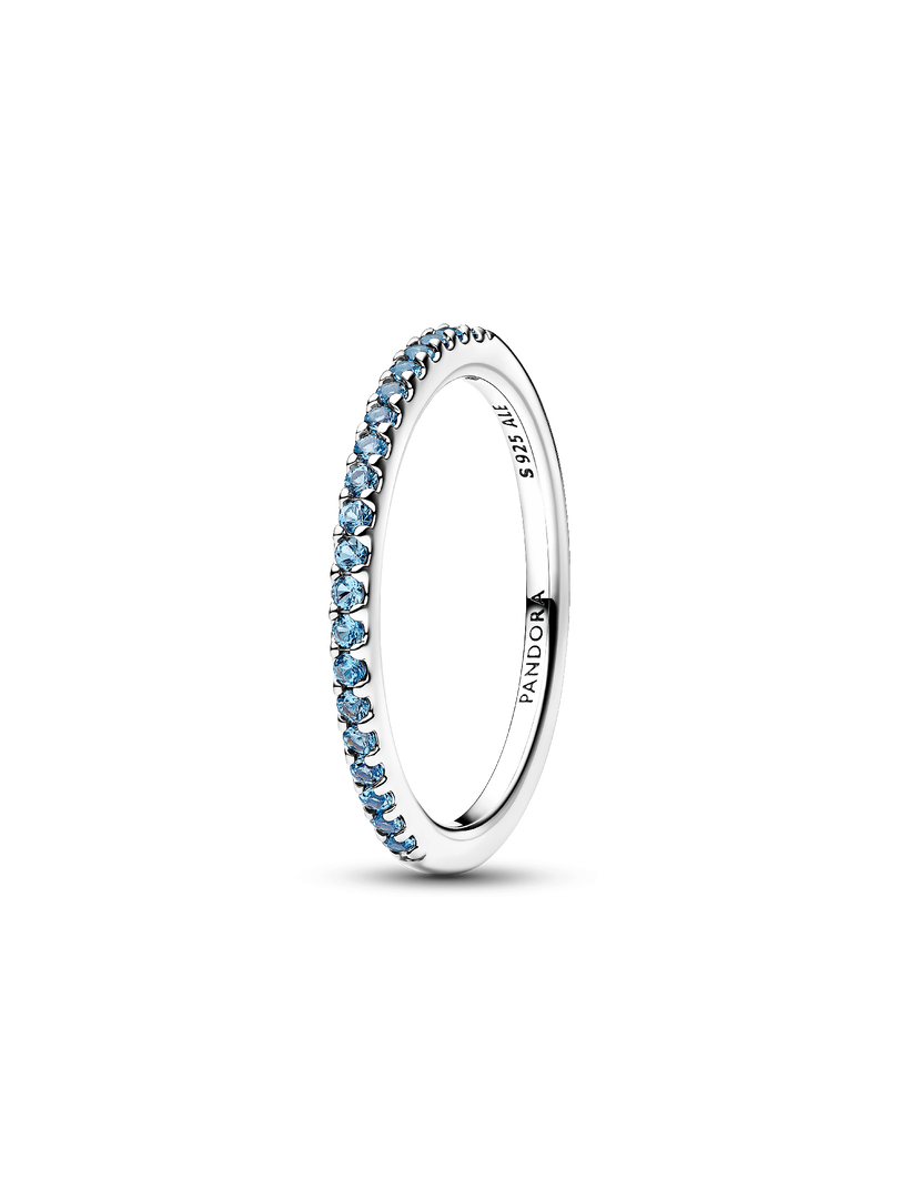 Sparkling Aquamarine Half-Eternity Band Ring