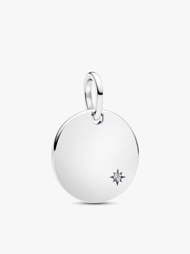 Collier à pendentif gravable avec diamant cultivé en laboratoire