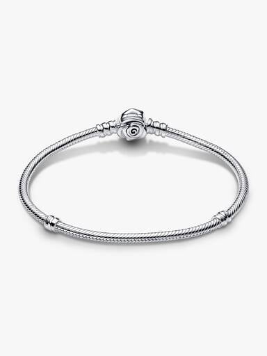 Rose in Bloom Clasp Snake Chain Bracelet