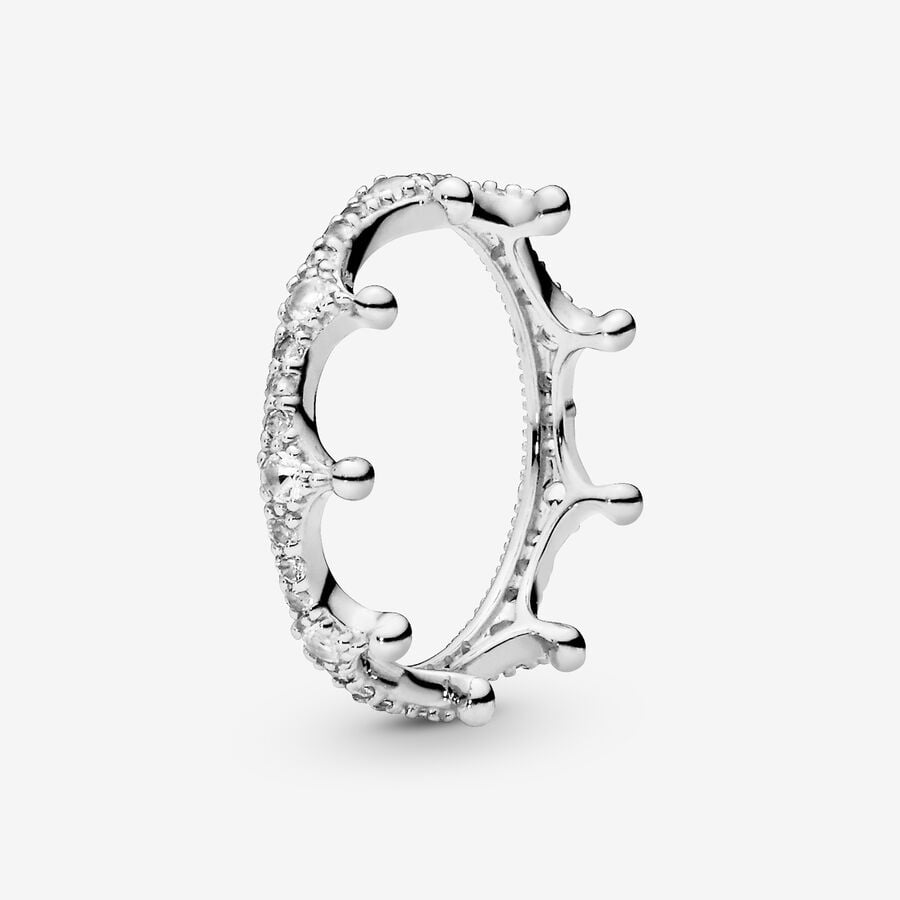 FINAL SALE - Clear Sparkling Crown Ring image number 0
