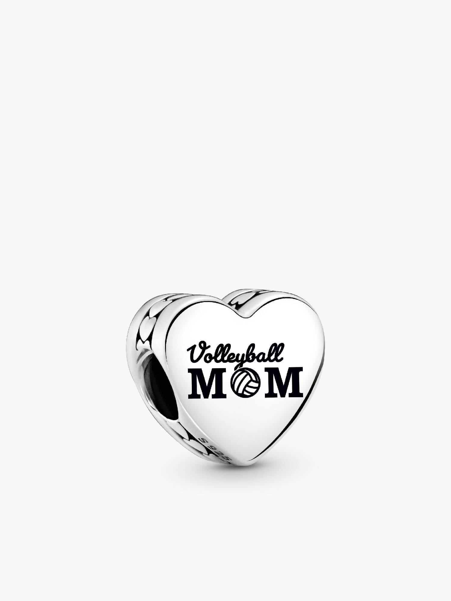 Charm en forme de cœur  Maman de volleyball
