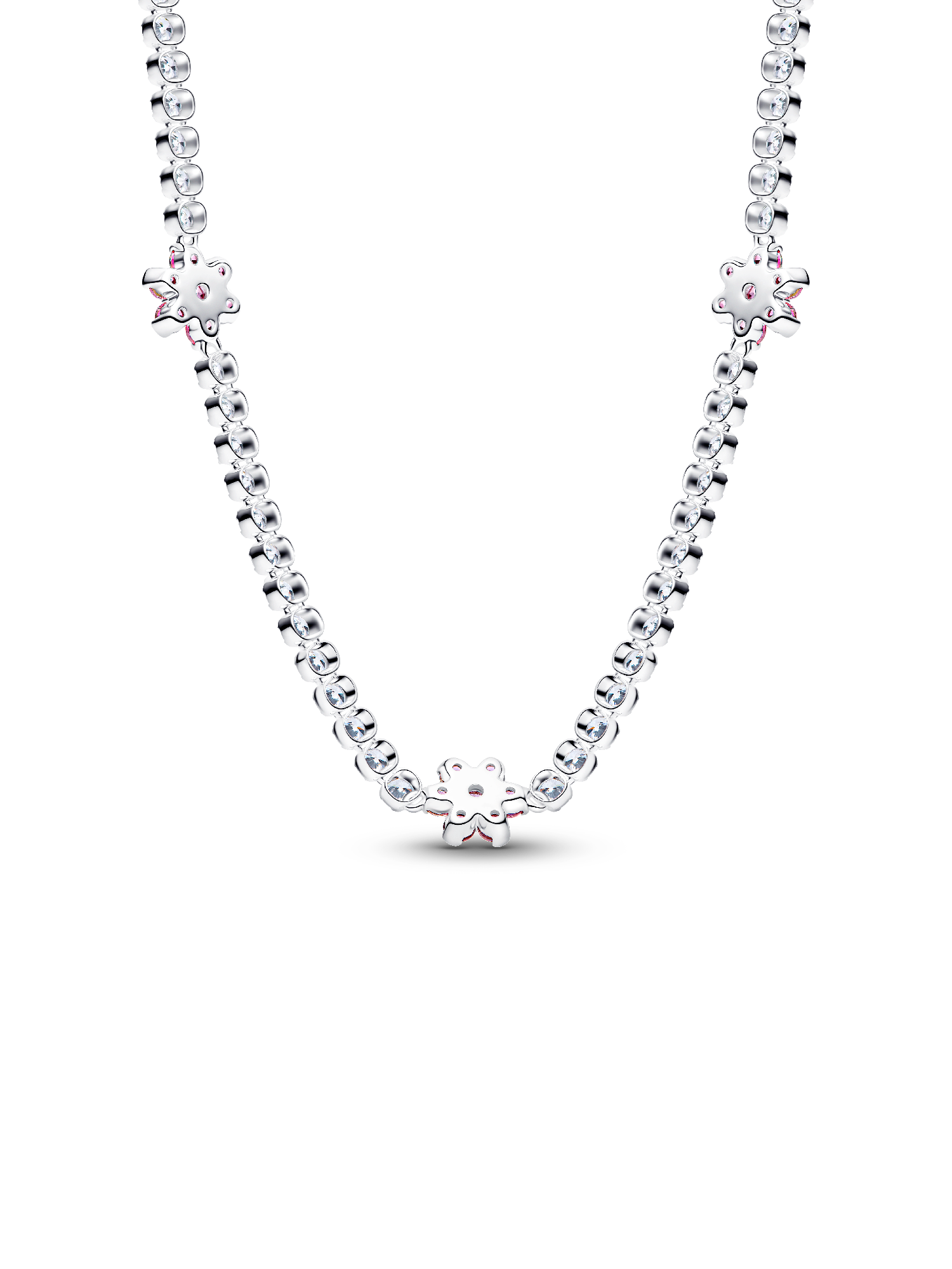 Collier tennis Fleur rose