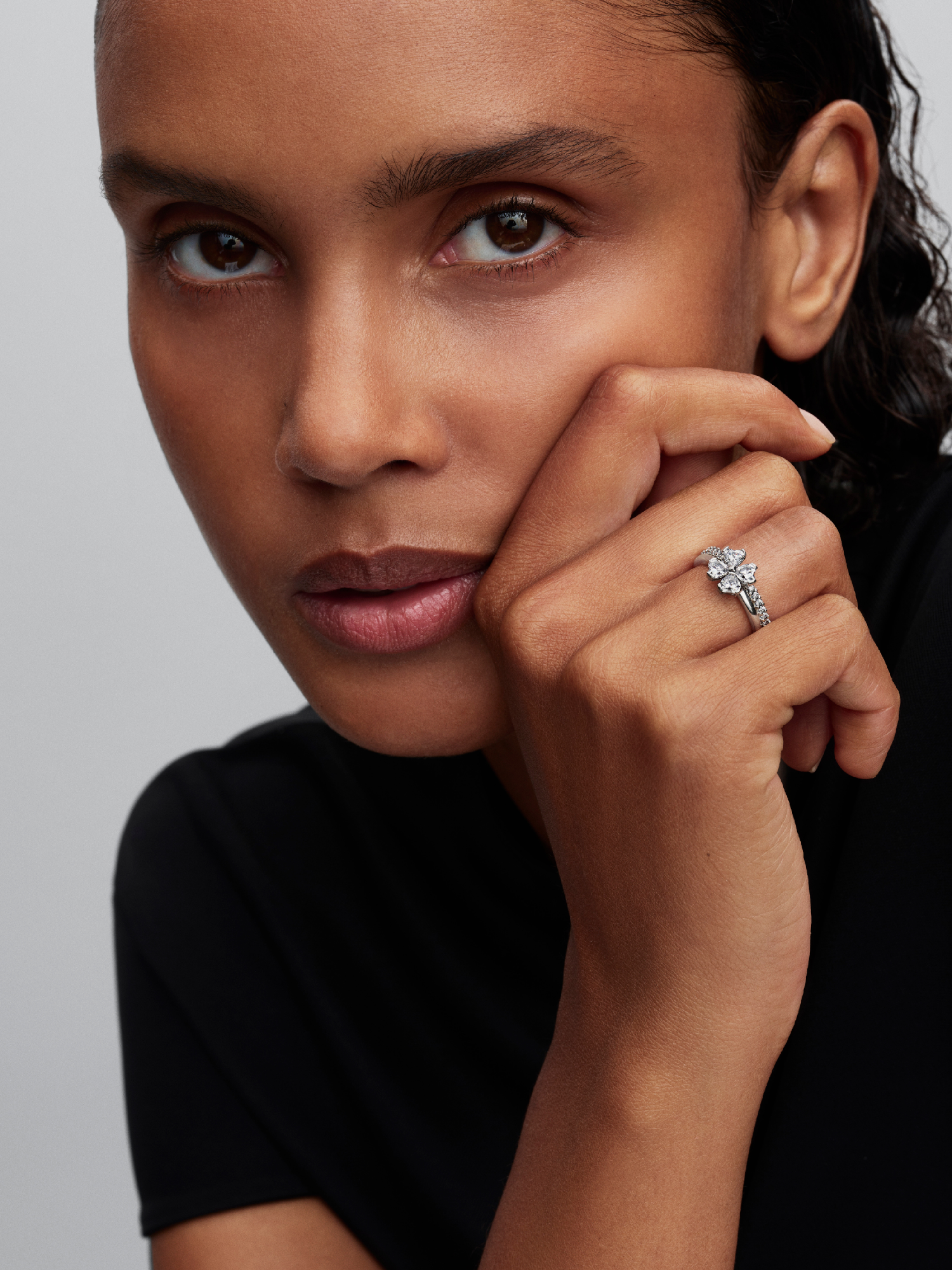 Sparkling Lucky Clover Splittable Ring