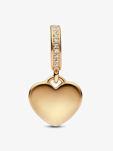 Charm-pendentif Étiquette en forme de cœur à graver
