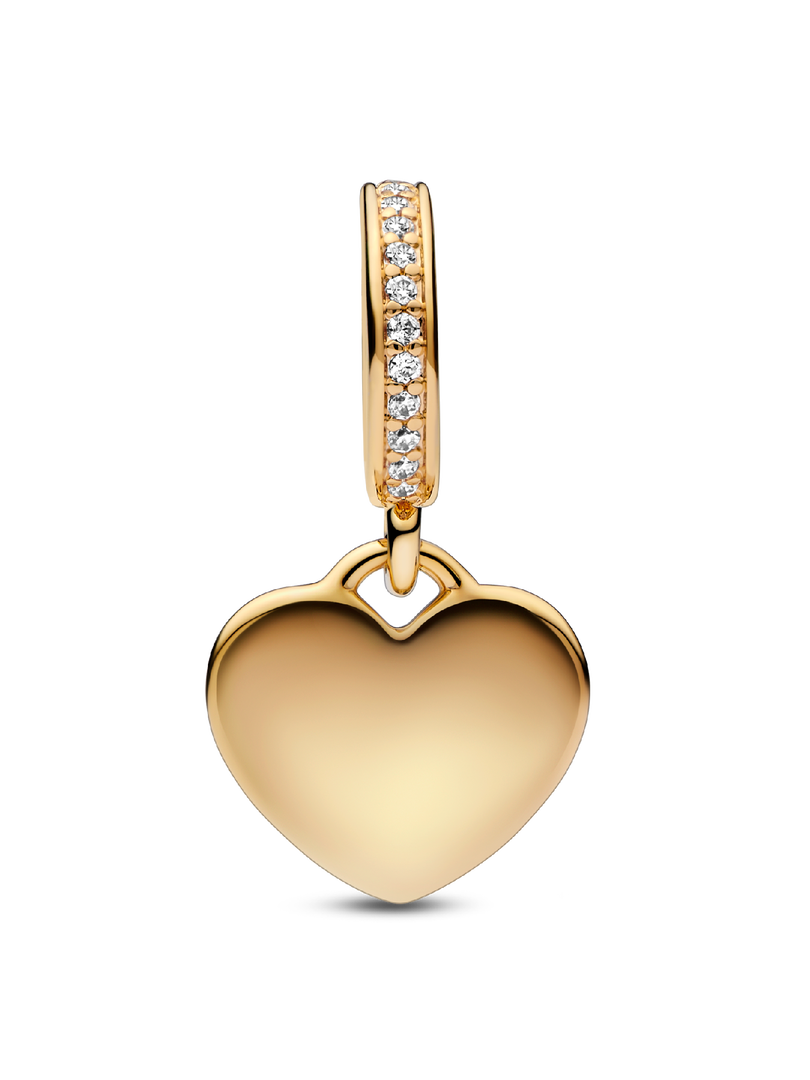 Charm-pendentif Étiquette en forme de cœur à graver