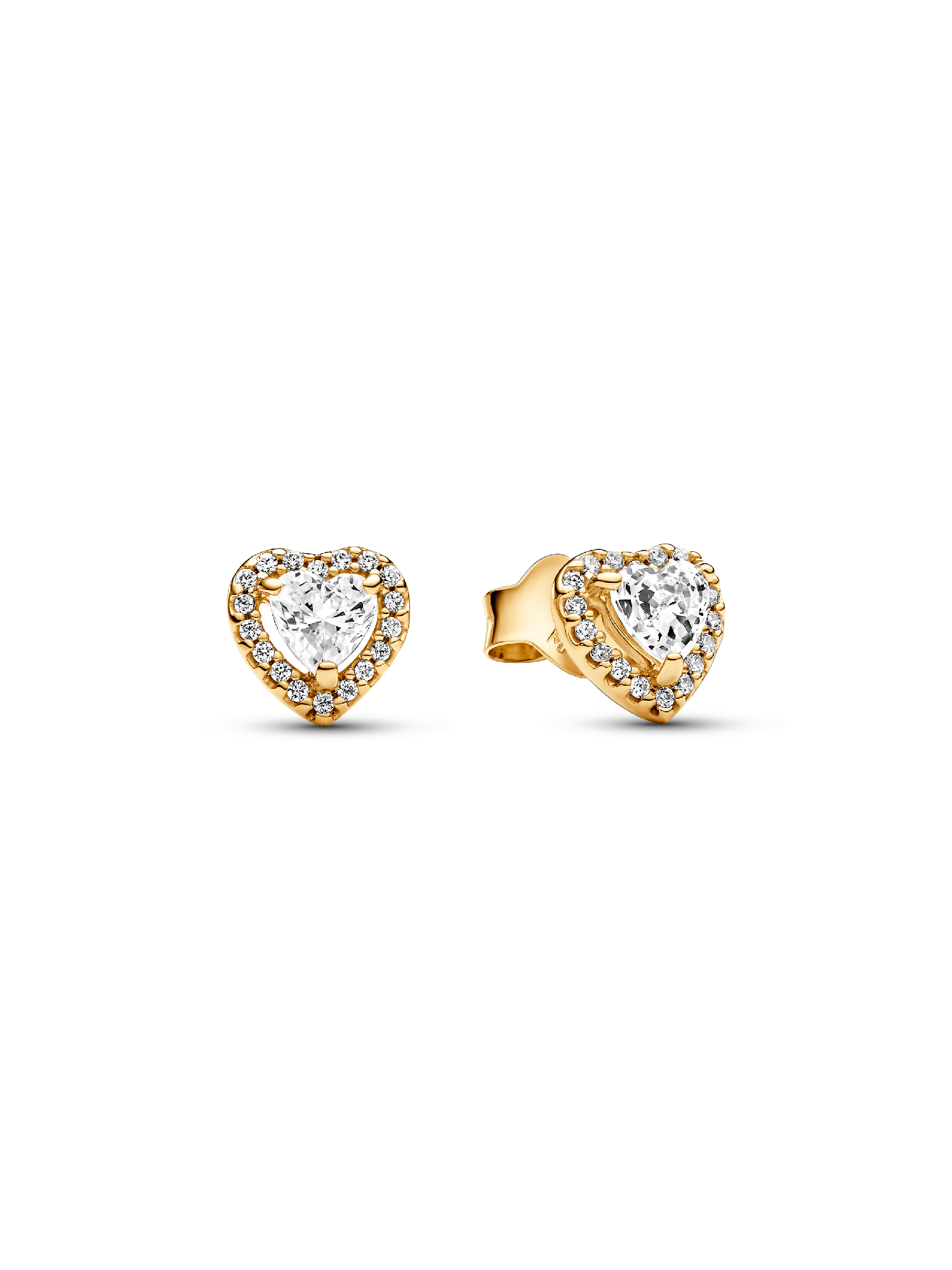 Sparkling Elevated Heart Stud Earrings