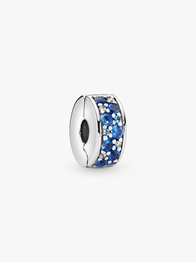 Blue Pavé Clip Charm