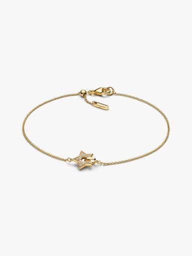 Pandora Talisman 14k Gold Lab-grown Diamond Pavé Star Chain Bracelet