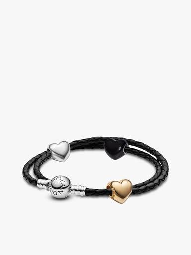 Ensemble de bracelet à charm Cœur bombé métallique