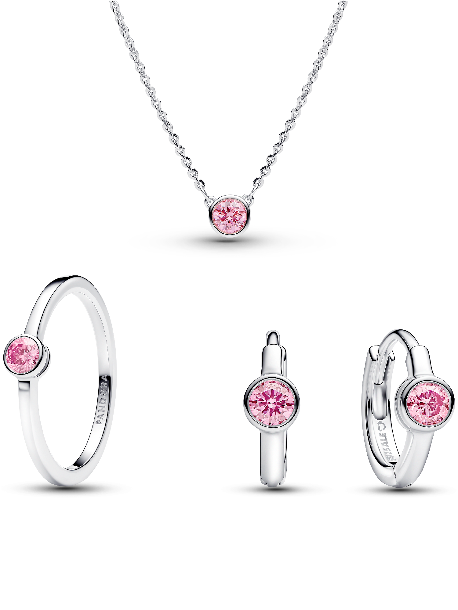 Ensemble de bijoux à diamants cultivés en laboratoire rose Pandora Era