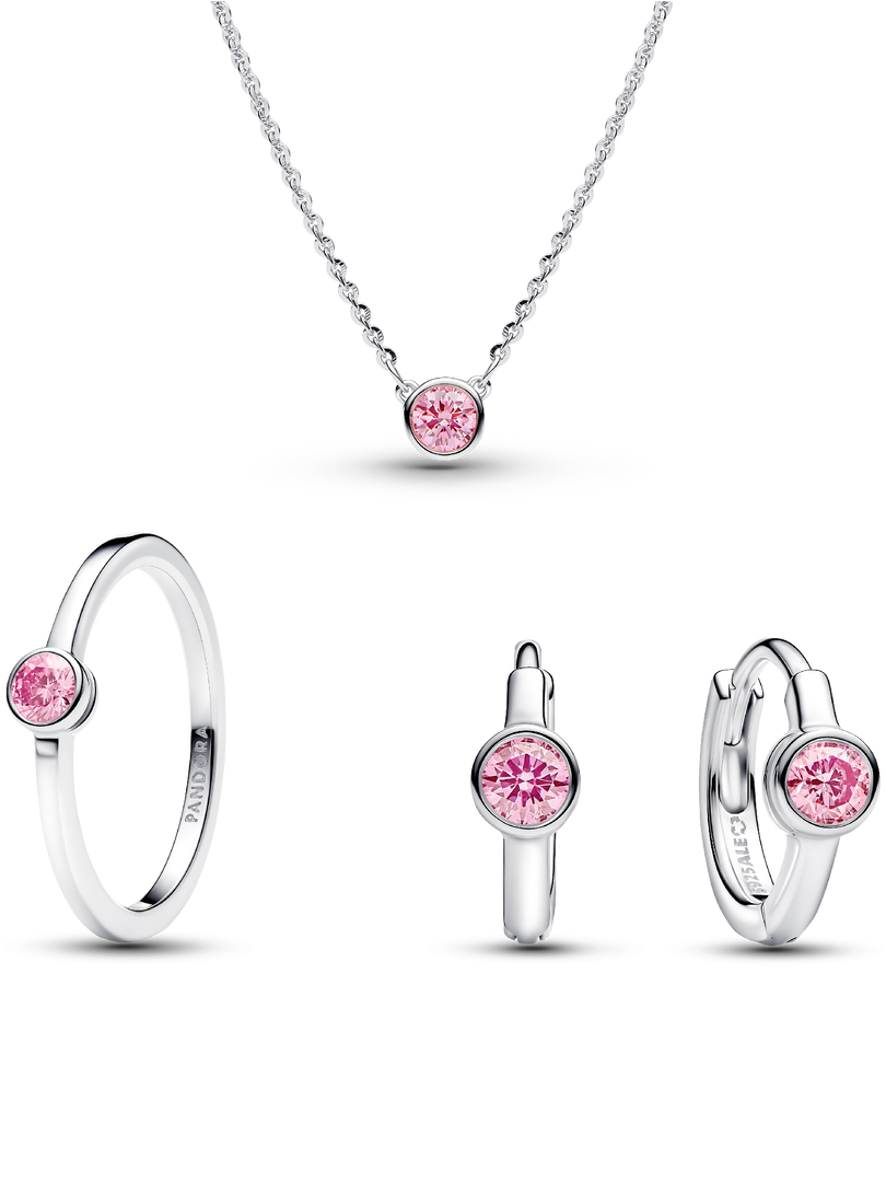 Ensemble de bijoux à diamants cultivés en laboratoire rose Pandora Era