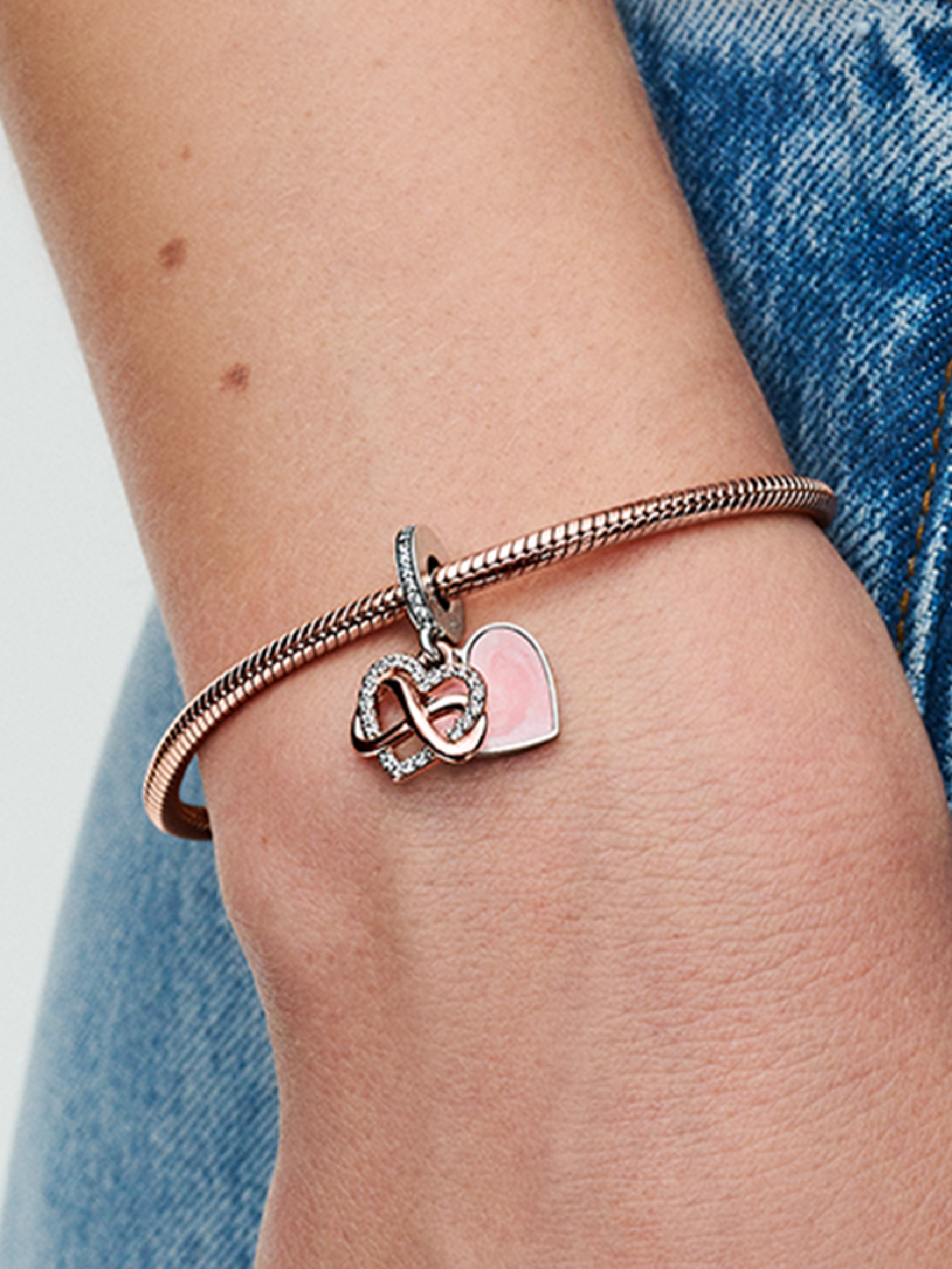 Sparkling Infinity Heart Dangle Charm | Two-tone | Pandora Canada