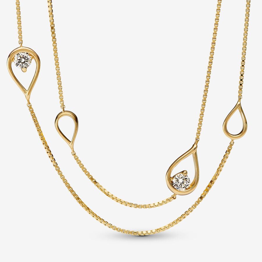 Pandora Infinite Lab-grown Diamond Long Pendant Necklace 0.50 carat tw 14k Gold image number 0