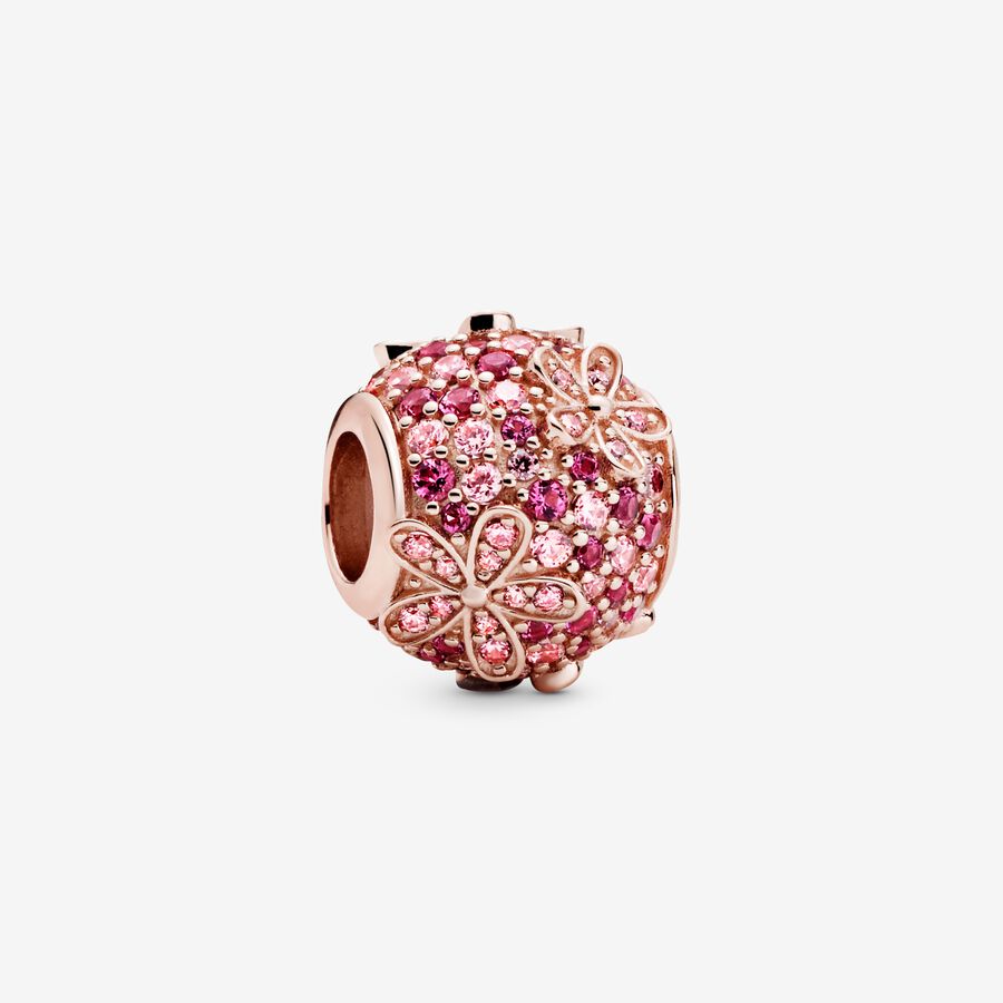 FINAL SALE - Pink Pavé Daisy Flower Charm image number 0