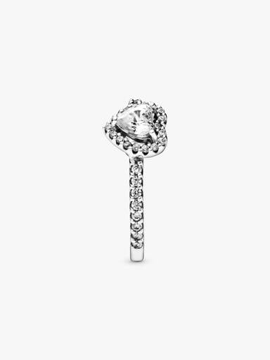 Bague à cœur surélevé