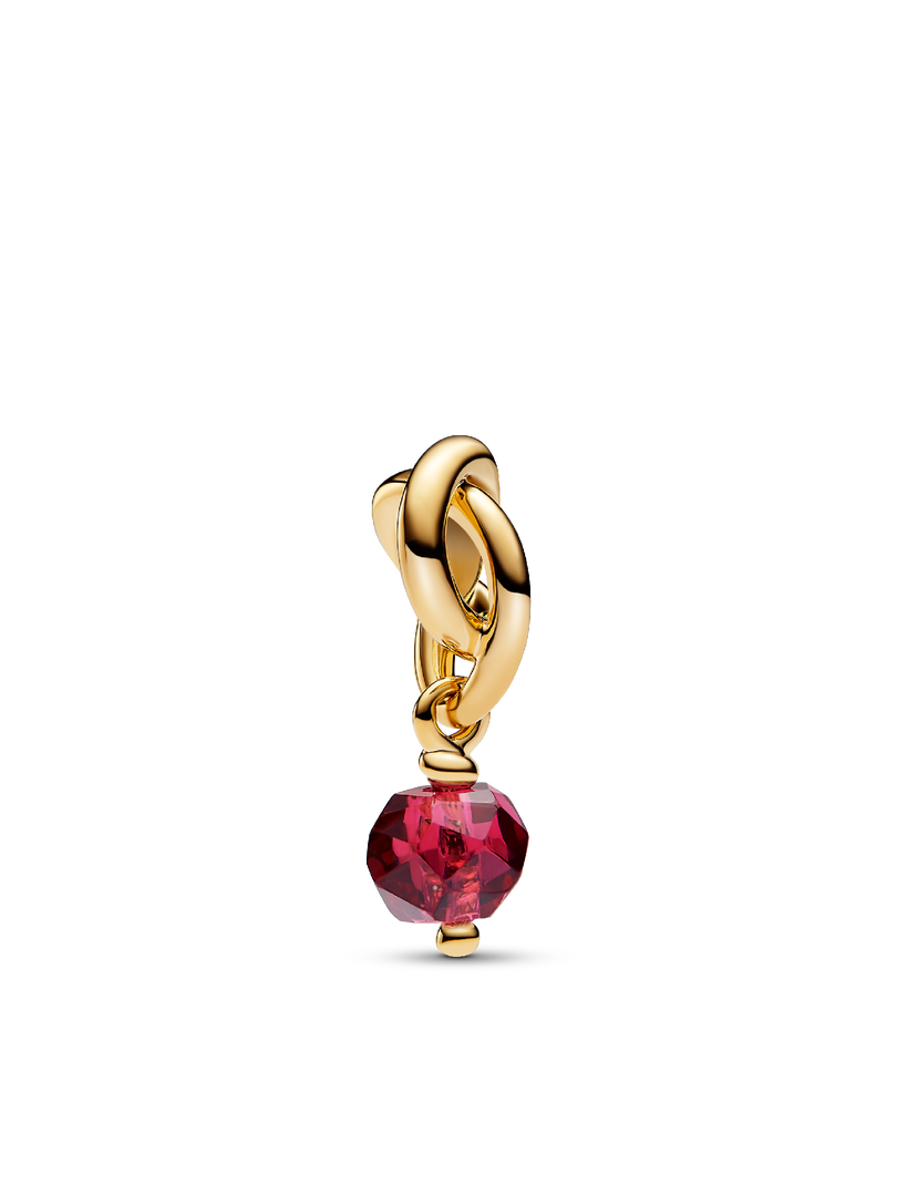 Collier à pendentif gravable avec charm Cercle éternel de juillet