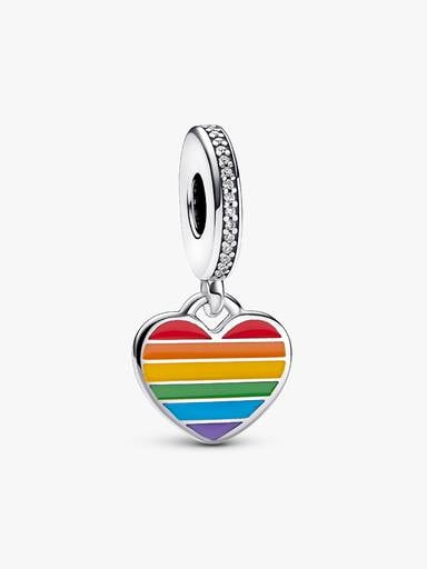 Charm pendentif coeur arc-en-ciel de fiert�
