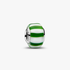 Green Peppermint Murano Glass Charm, Platinum Plated Green Peppermint Murano Glass Charm, Platinum Plated