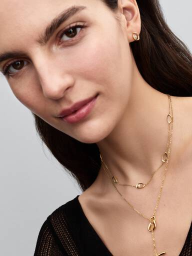 Collier Ovale de forme organique et perle de culture d’eau douce traitée