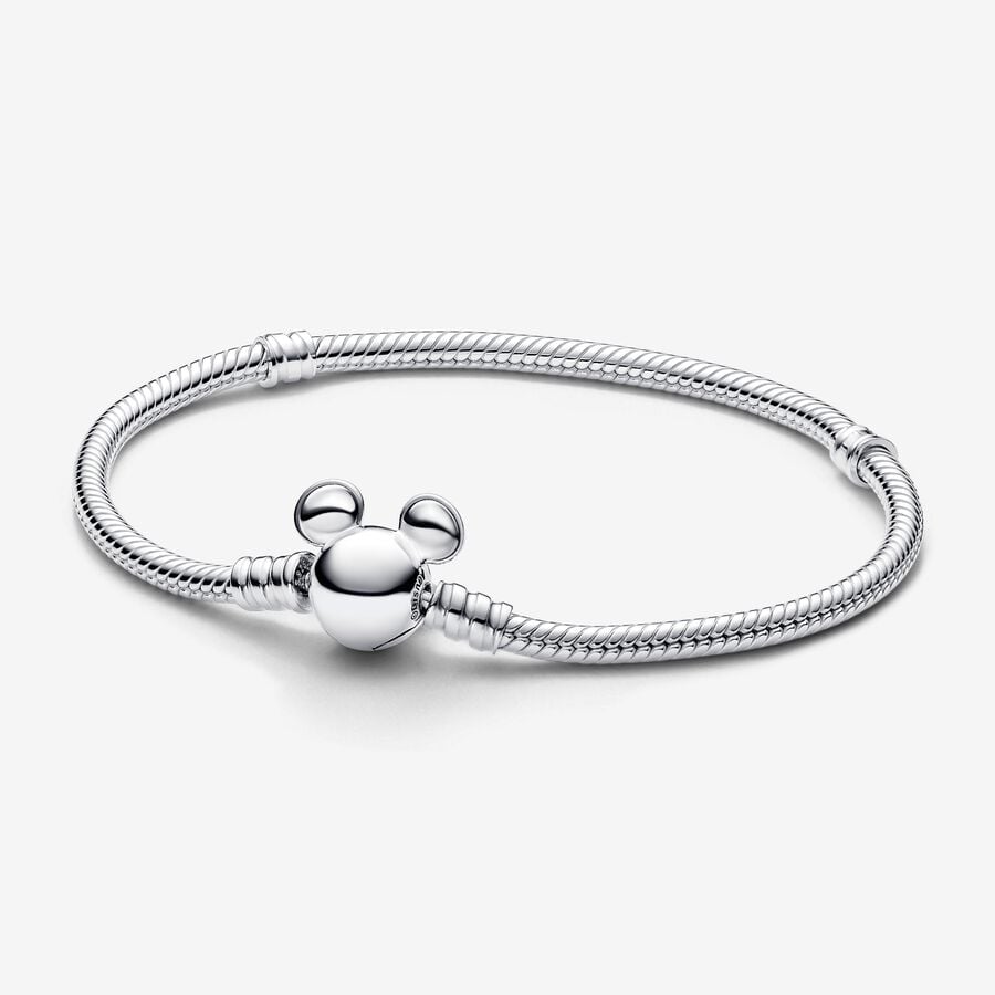 Bracelet à chaîne serpentine avec fermoir Mickey Mouse de Disney Moments image number 0