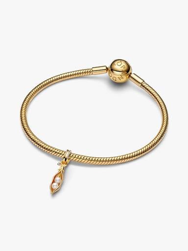 Charm-pendentif Petits pois avec perle de culture d’eau douce baroque traitée