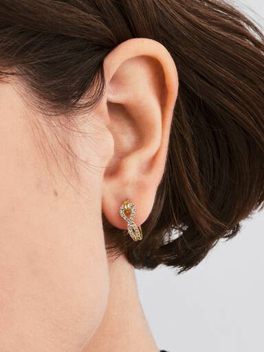 Créoles pavées de diamants cultivés en laboratoire Pandora Infinite