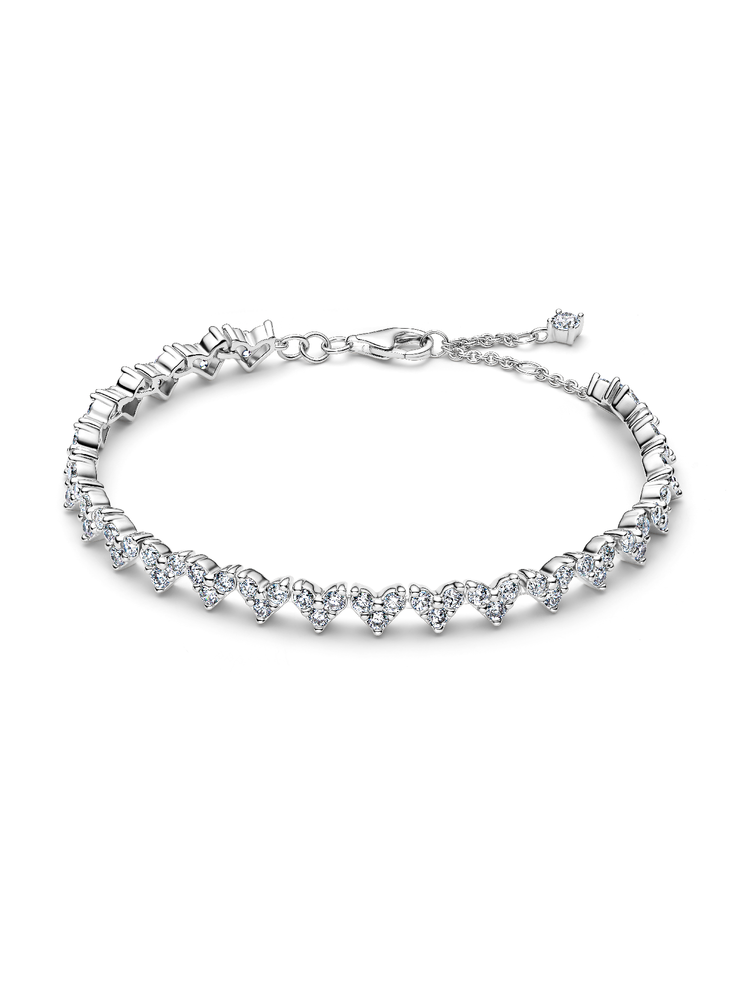 Triple Stone Heart Bracelet | Sterling silver | Pandora Canada