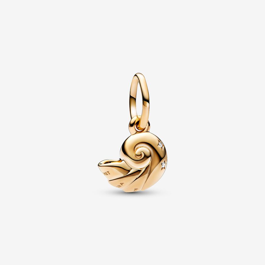 Clous d'oreilles Coquillage de la Petite Sirène de Disney, Plaqué or