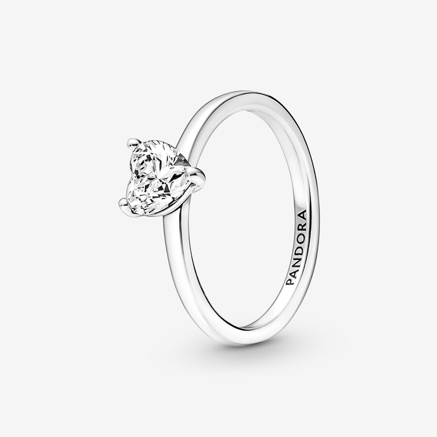 Sparkling Heart Solitaire Ring | Sterling silver | Pandora Canada