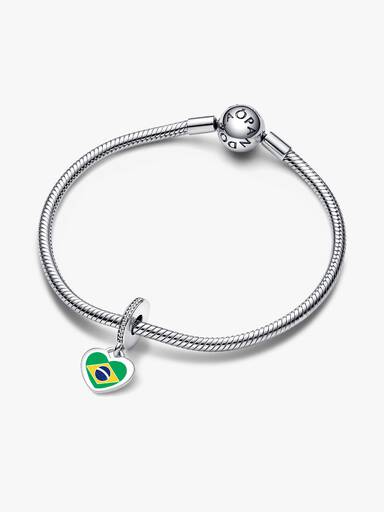 Brazil Flag Heart Charm