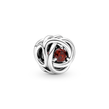 January Red Eternity Circle Charm