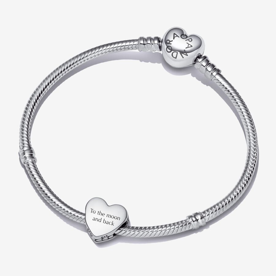 Engravable Heart Charm Bracelet Set image number 0
