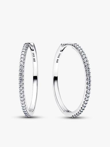 Sparkling Sterling Silver Hoop Earring Stack