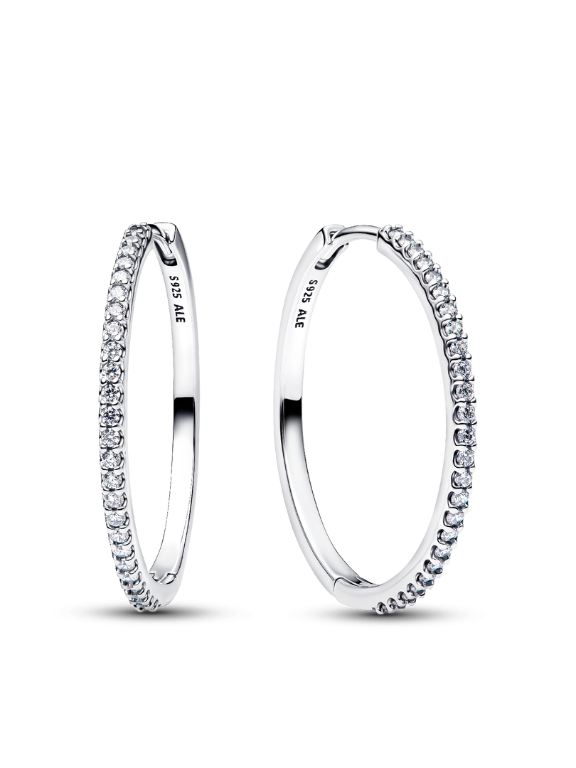 Sparkling Sterling Silver Hoop Earring Stack