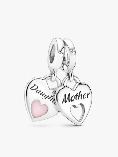 Mother Daughter Splittable Heart Charm and Bracelet Set