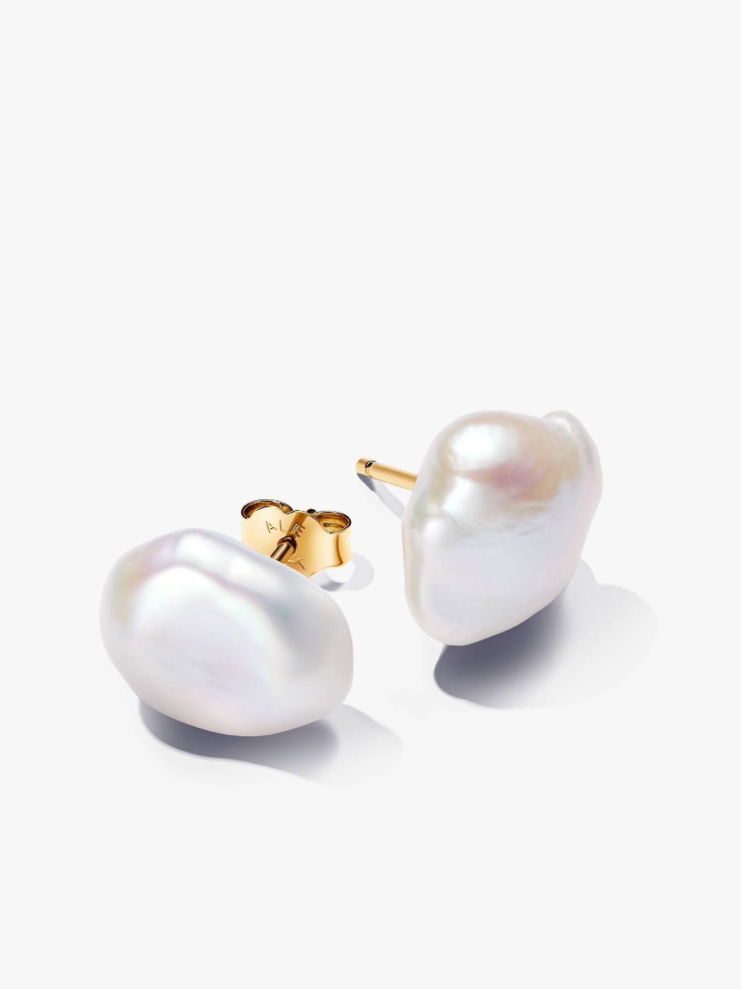 Baroque Treated Freshwater Cultured Pearl Stud Earrings