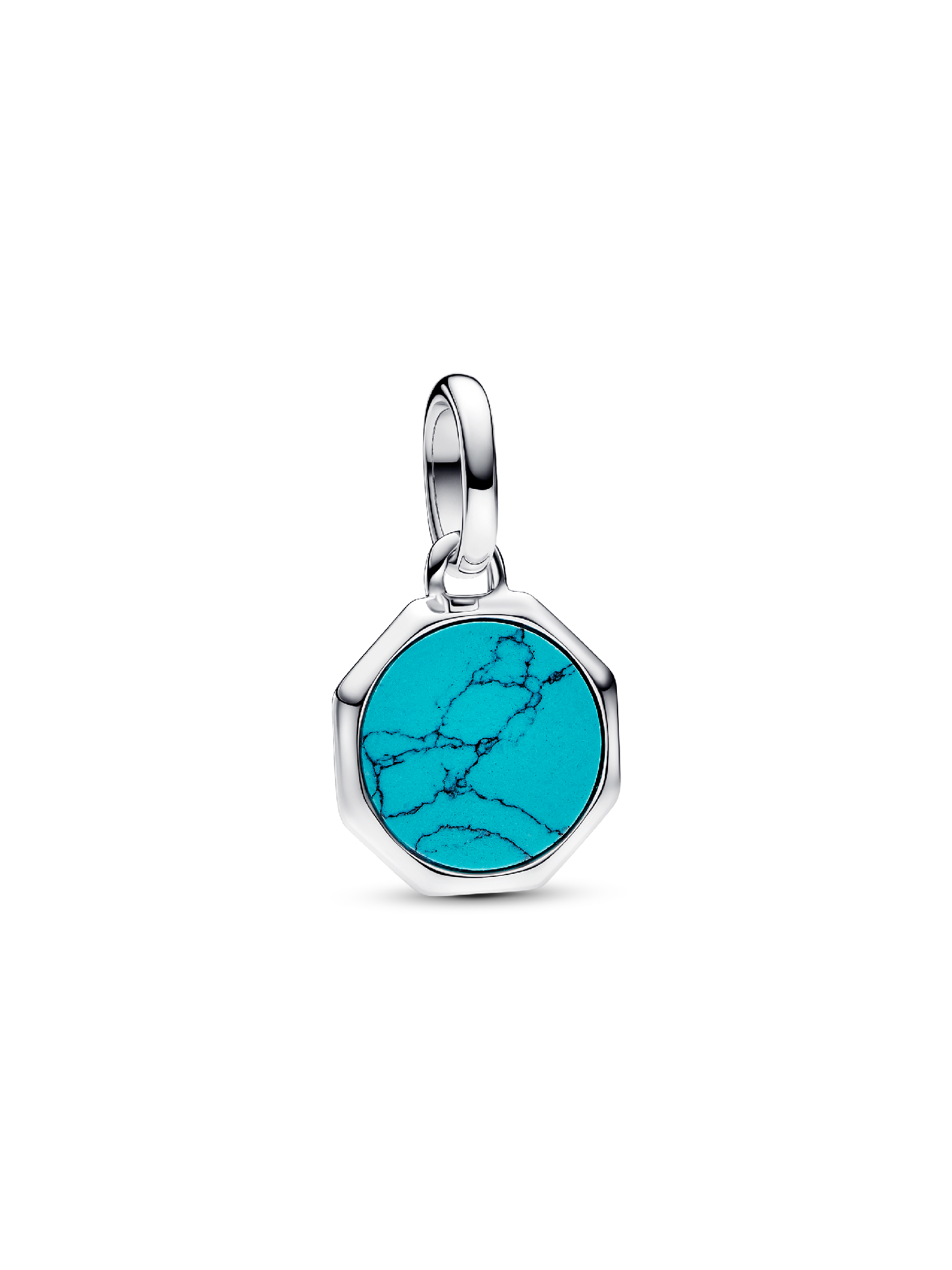 Turquoise-coloured Engravable Mini Medallion Charm