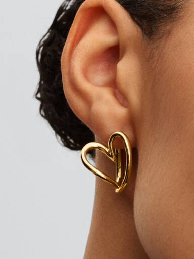 Organically Shaped Heart Large Hoop Earrings