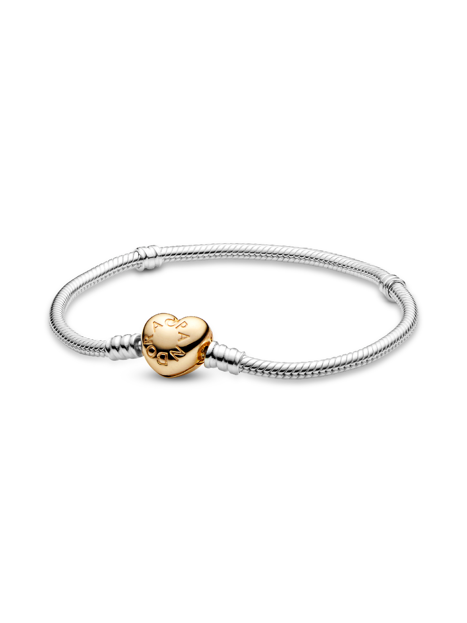 VENTE FINALE -Bracelet à fermoir en cœur et à chaîne serpentine Pandora Moments