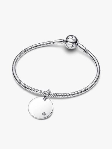 Pendentif étiquette à graver avec diamant cultivé en laboratoire