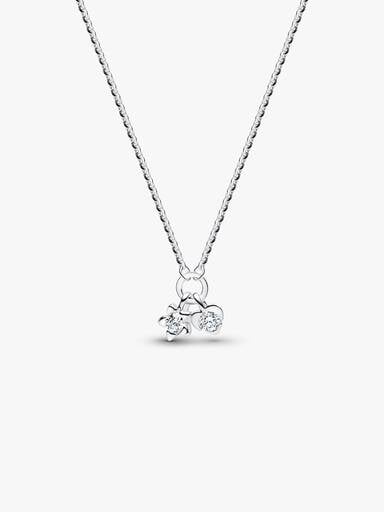 Collier à pendentif Cœur et étoile en argent sterling avec diamant cultivé en laboratoire Pandora Talisman