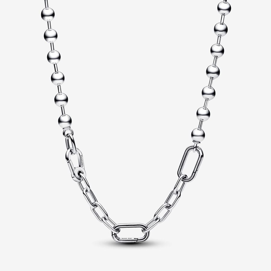 Collier à chaîne à maillons et perles en métal Pandora ME image number 0