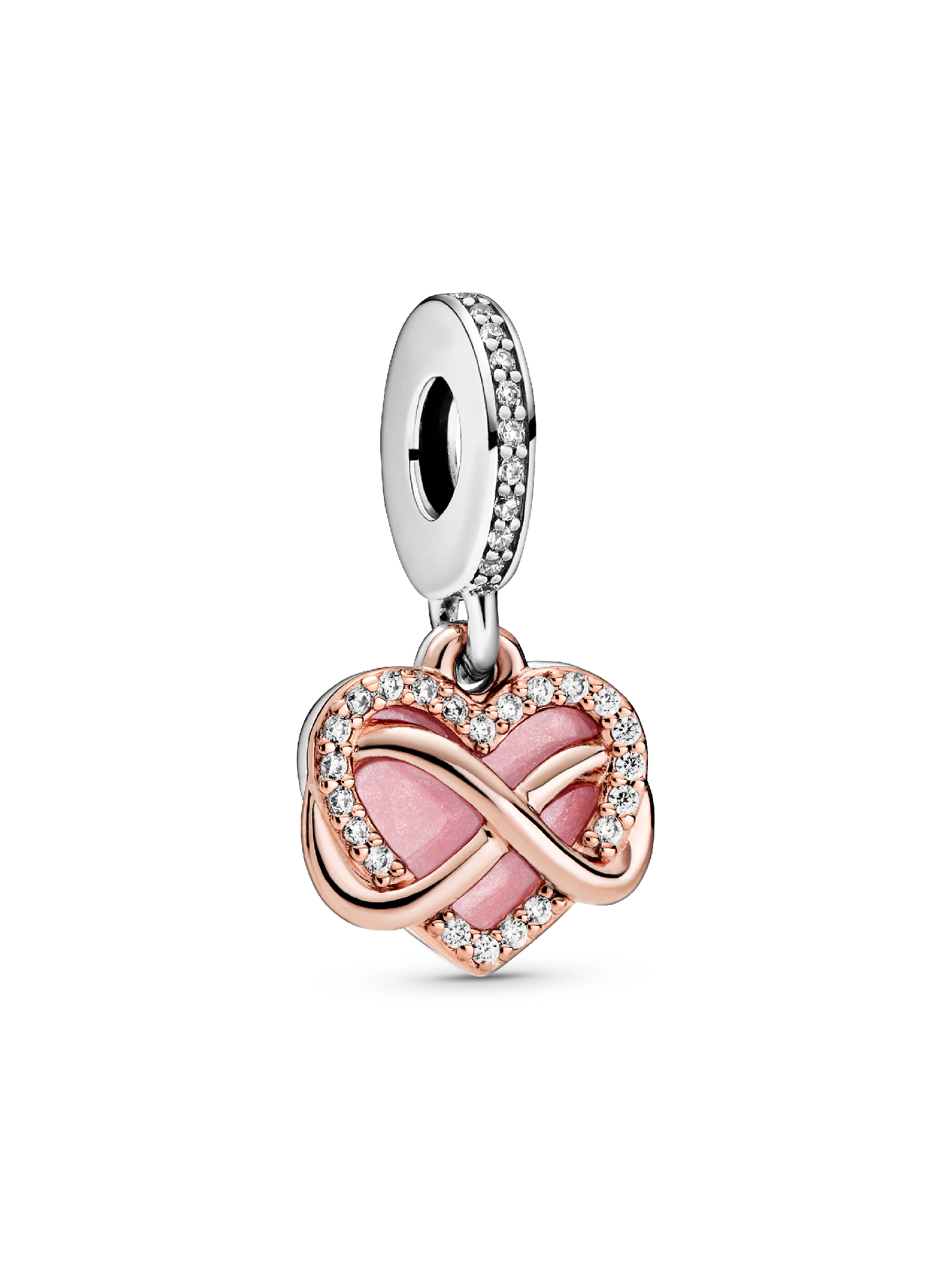 PANDORA パンドラ　Infinity Heart Charm Sparkling Infinity Heart Dangle Charm | Two-tone | Pandora Canada
