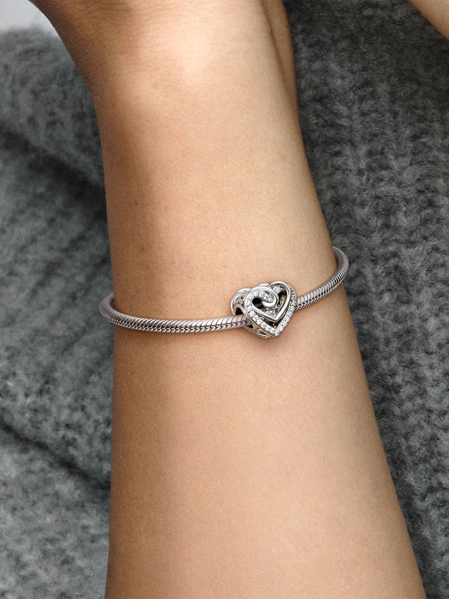 FINAL SALE - Sparkling Entwined Hearts Charm
