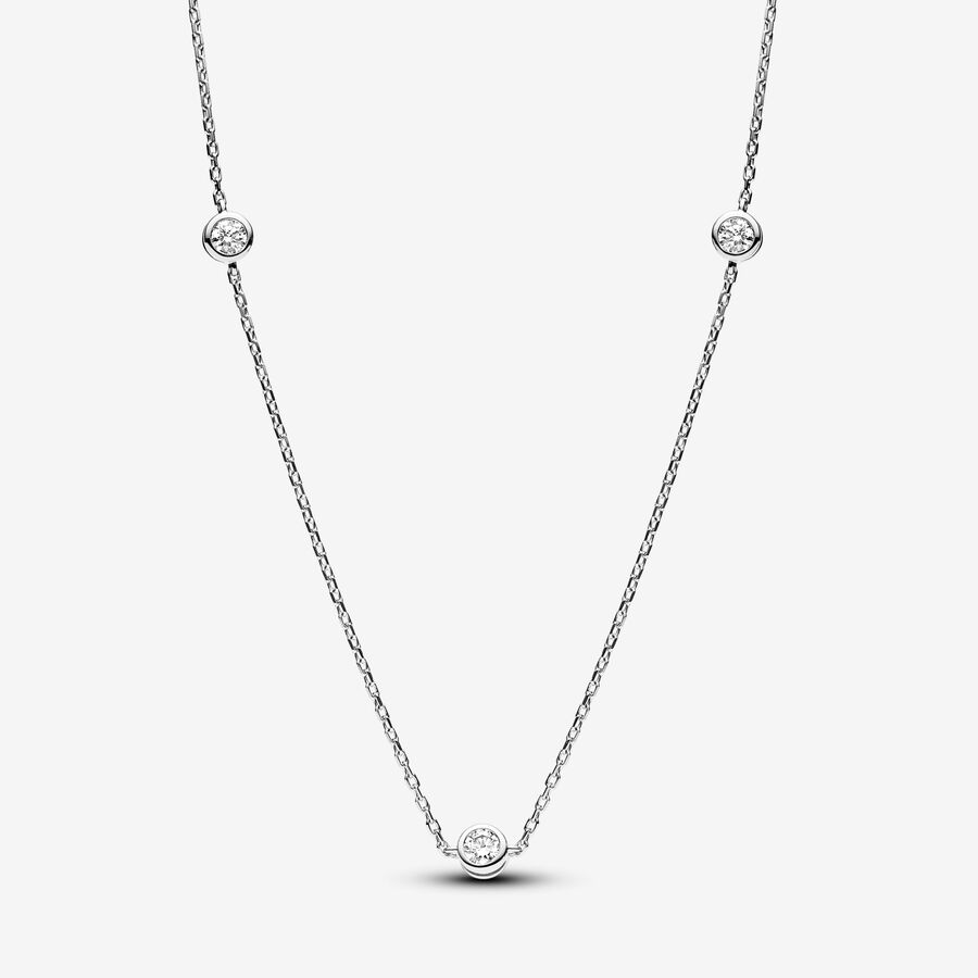 Pandora Era diamant cultivé en laboratoire au serti clos collier avec éléments espacés avec 0,30 carat tw en argent sterling image number 0